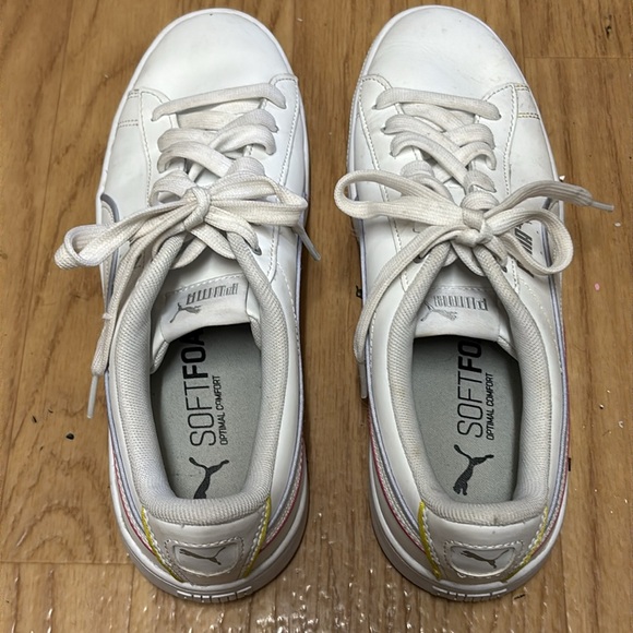 Puma Vikky v2 Sneaker Women 8.5 US 39 EUR 6 UK White Leather Classic Basketball - Picture 9 of 16